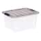 IRIS® Stack & Pull™ Clear Storage Box with Gray Lid